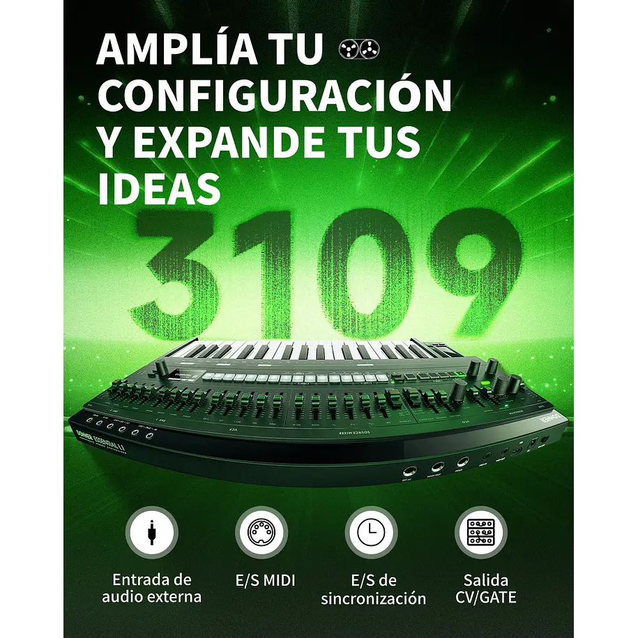 Donner ESSENTIAL L1 Sintetizador Analógico Monofónico con Secuenciador de 64 Pasos y CV/GATE EC7075 2