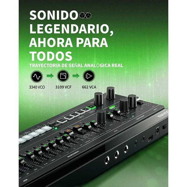 Donner ESSENTIAL L1 Sintetizador Analógico Monofónico con Secuenciador de 64 Pasos y CV/GATE EC7075 3