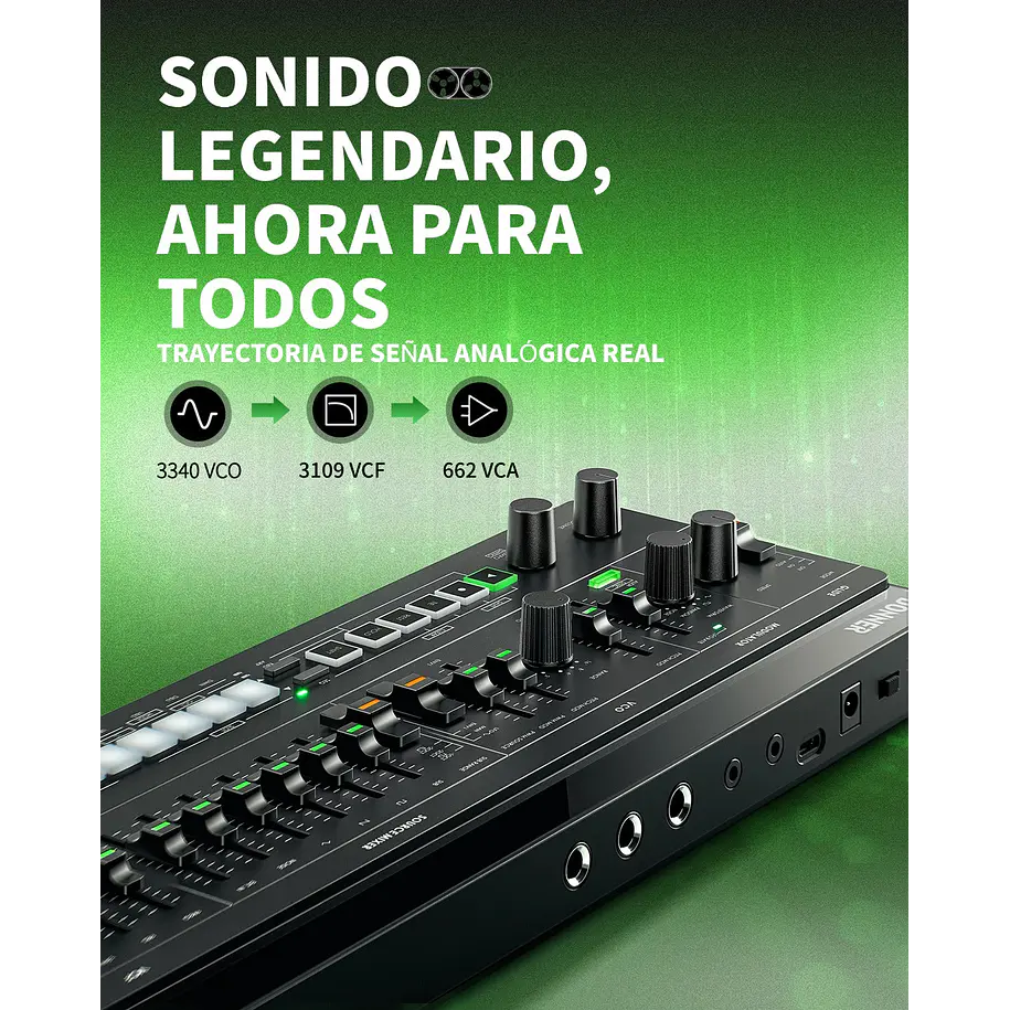 Donner ESSENTIAL L1 Sintetizador Analógico Monofónico con Secuenciador de 64 Pasos y CV/GATE EC7075 3