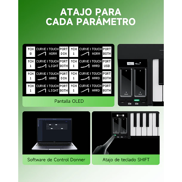 Donner KB-32M Teclado MIDI 32 Teclas con Conexión Magnética Snap2Connect para Serie ESSENTIAL EC6966 5