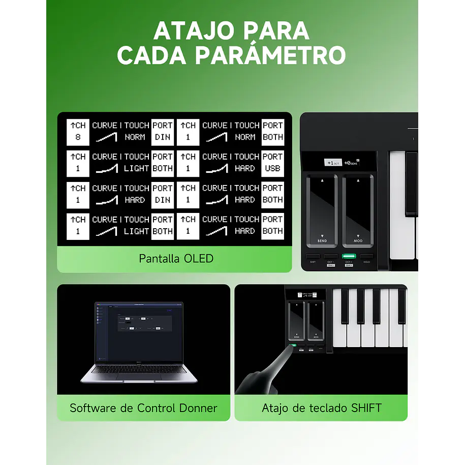 Donner KB-32M Teclado MIDI 32 Teclas con Conexión Magnética Snap2Connect para Serie ESSENTIAL EC6966 5
