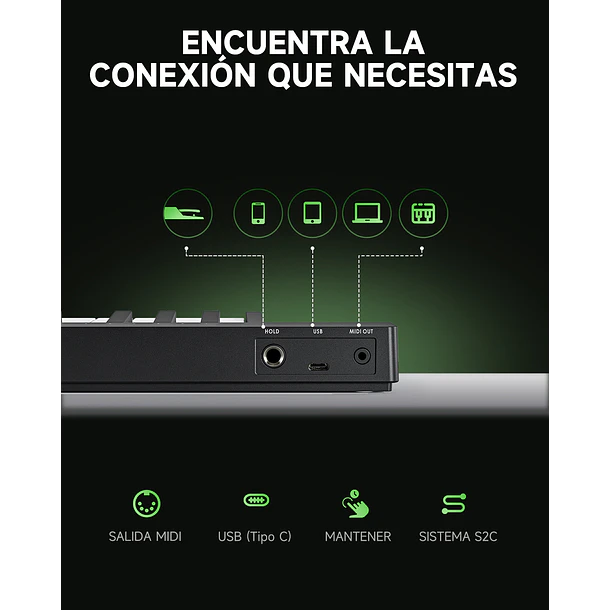 Donner KB-32M Teclado MIDI 32 Teclas con Conexión Magnética Snap2Connect para Serie ESSENTIAL EC6966 6