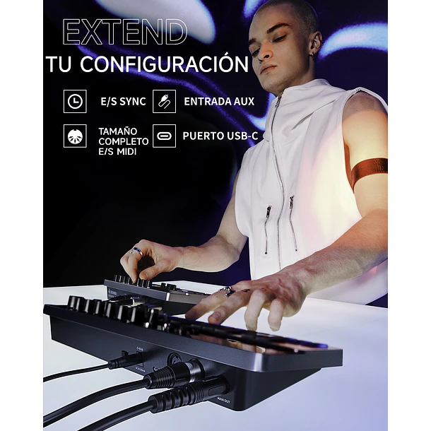 Donner ESSENTIAL B1 Sintetizador de Bajo Analógico con Secuenciador y Efectos Saturación y Delay EC6693 7
