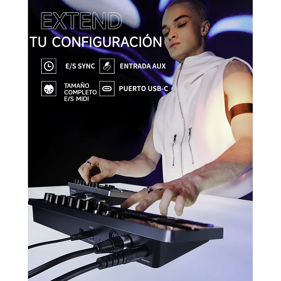 Donner ESSENTIAL B1 Sintetizador de Bajo Analógico con Secuenciador y Efectos Saturación y Delay EC6693 7