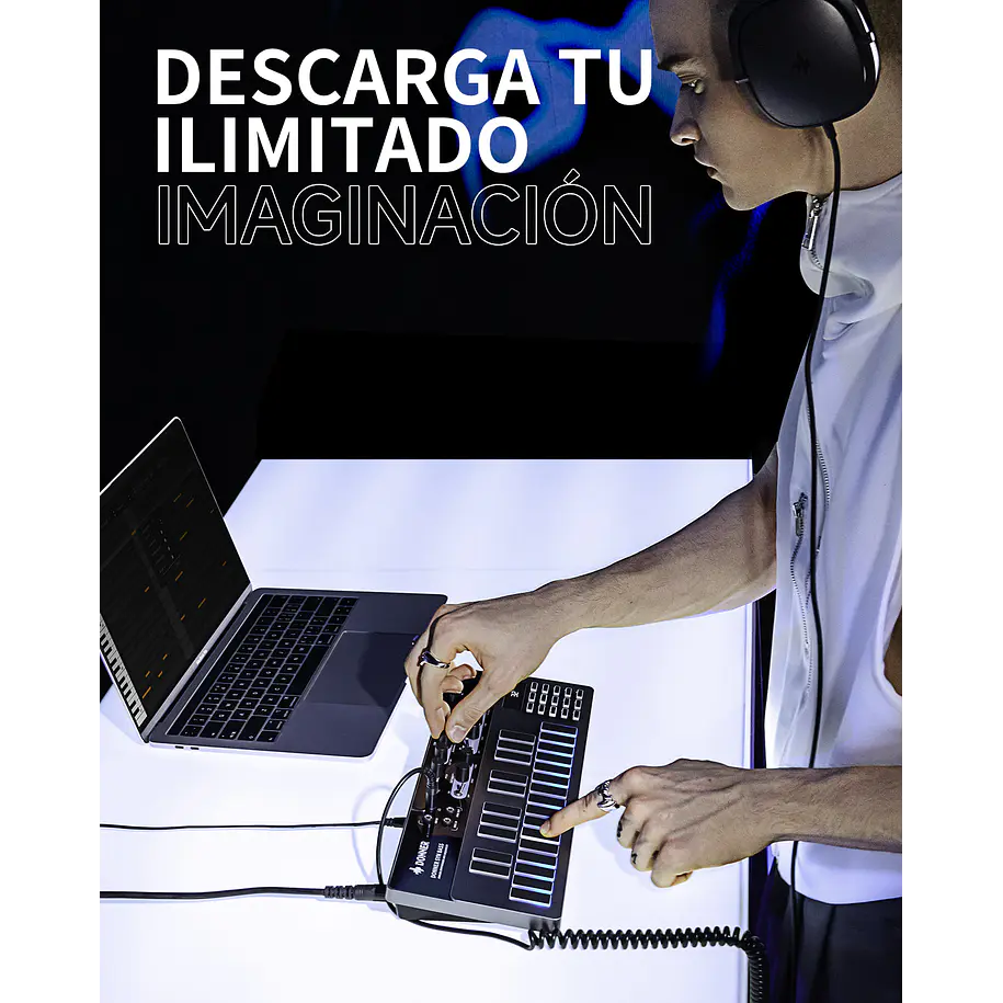 Donner ESSENTIAL B1 Sintetizador de Bajo Analógico con Secuenciador y Efectos Saturación y Delay EC6693 8