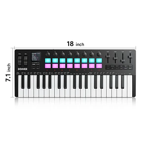 Donner STARRYKEY-37 PLAY Controlador MIDI 37 Teclas con 128 Sonidos FM 16 Pads y Conexión Inalámbrica EC7177