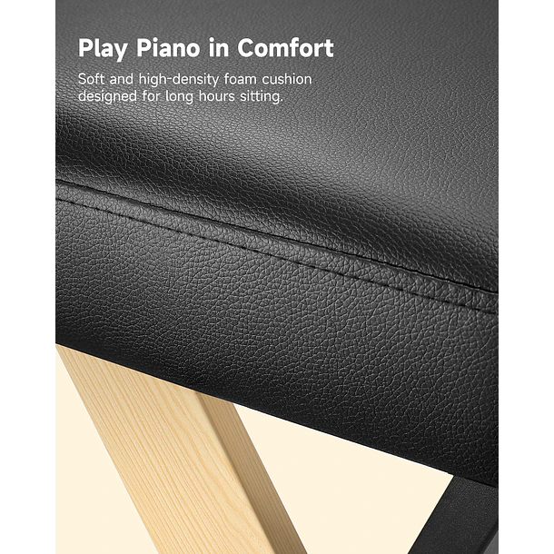 Donner DKB-300 Banco para Piano con Cojín Acolchado de 8 cm Madera Clara EC7087 8