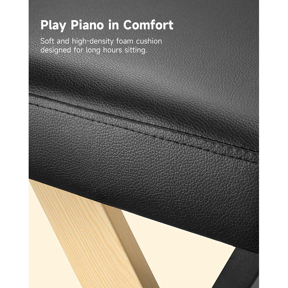 Donner DKB-300 Banco para Piano con Cojín Acolchado de 8 cm Madera Clara EC7087 8