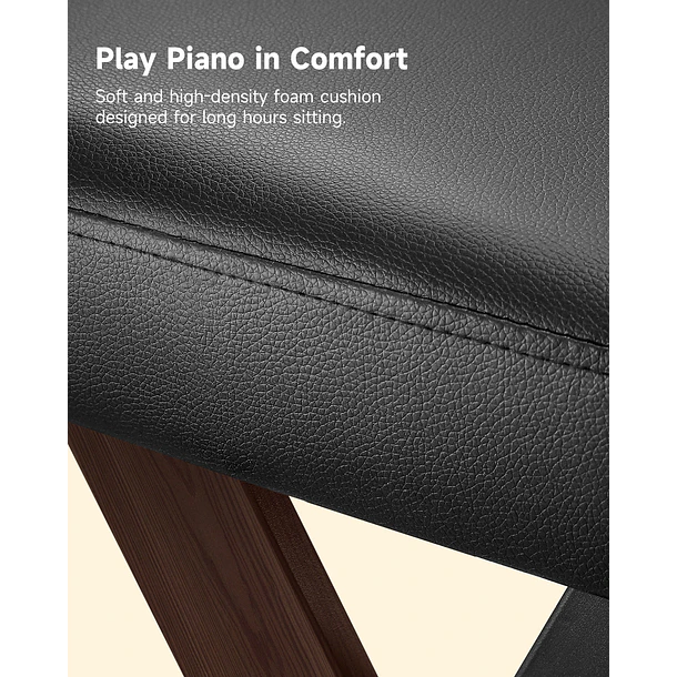 Donner DKB-300 Banco para Piano con Cojín Acolchado de 8 cm Nogal EC7089 4
