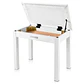 Donner DKB-10 Banco para Piano de Madera Maciza con Almacenamiento Blanco EC6612 - Miniatura 1