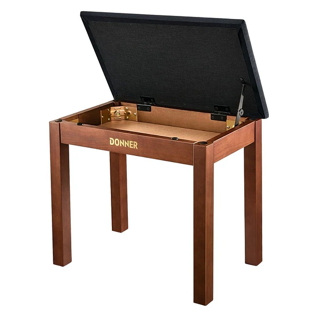Donner DKB-10 Banco para Piano de Madera Maciza con Almacenamiento Marrón EC6634 1