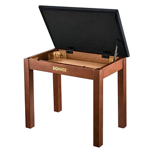 Donner DKB-10 Banco para Piano de Madera Maciza con Almacenamiento Marrón EC6634