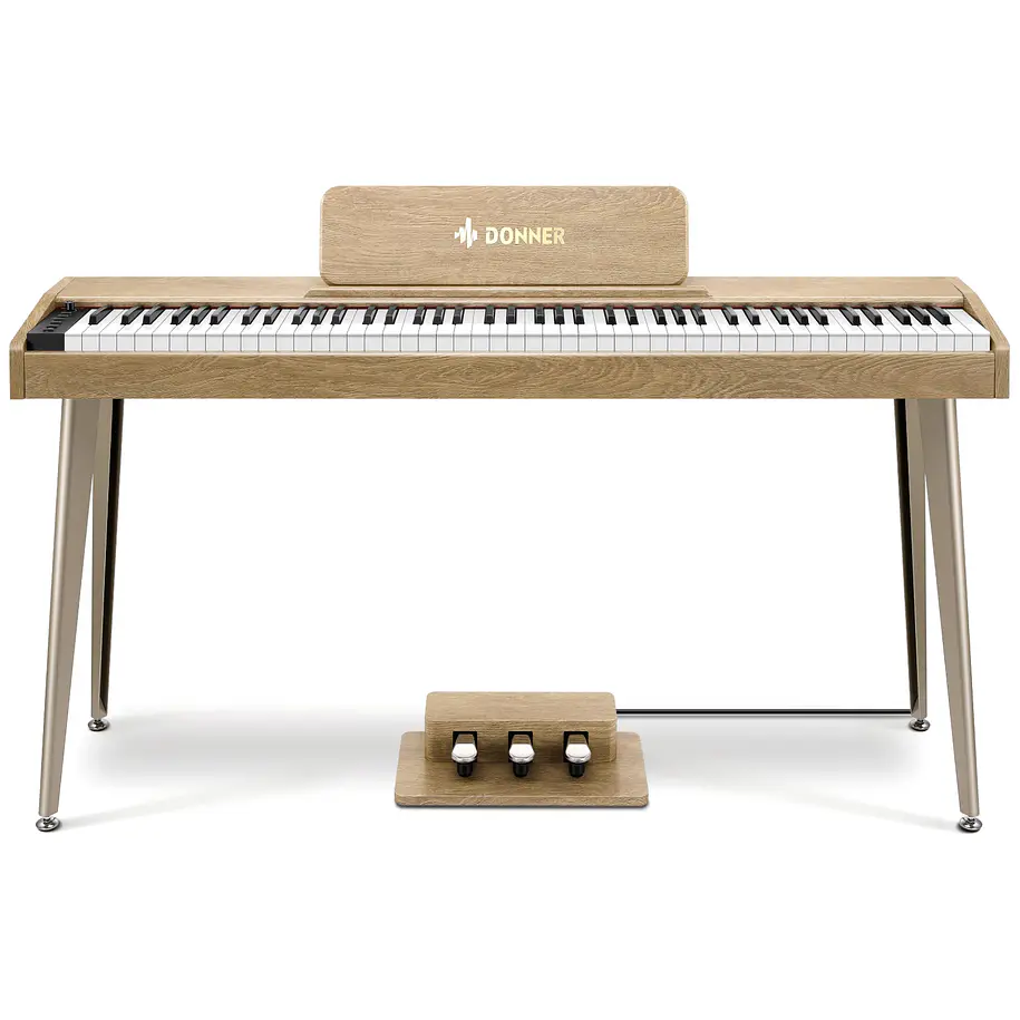 Donner DDP-60 Piano Digital Vertical 88 Teclas Semipesadas con 3 Pedales Natural EC6680 2