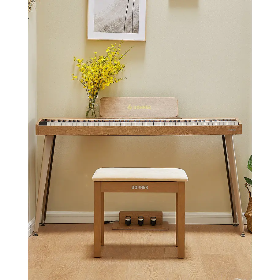 Donner DDP-60 Piano Digital Vertical 88 Teclas Semipesadas con 3 Pedales Natural EC6680 9
