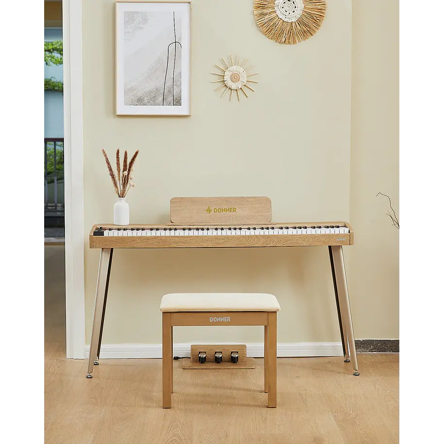 Donner DDP-60 Piano Digital Vertical 88 Teclas Semipesadas con 3 Pedales Natural EC6680 10
