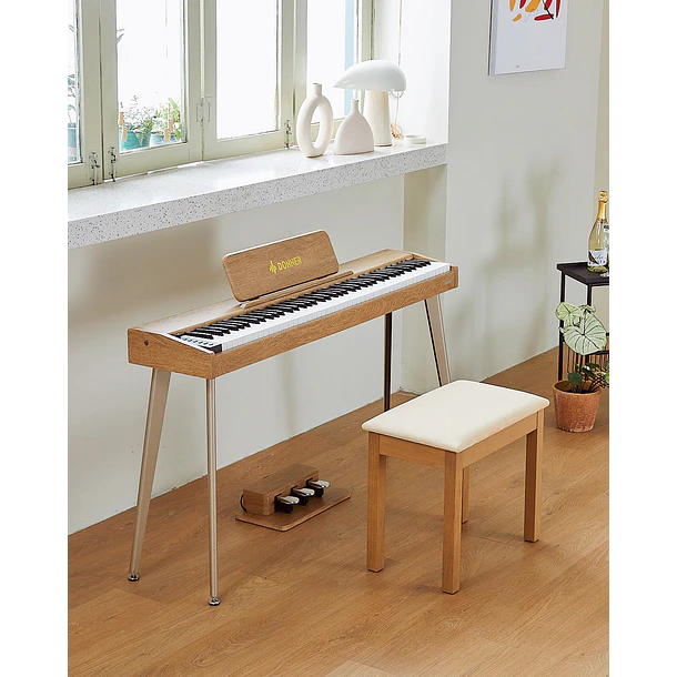 Donner DDP-60 Piano Digital Vertical 88 Teclas Semipesadas con 3 Pedales Natural EC6680 11