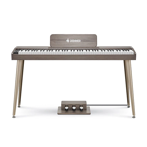 Donner DDP-60 Piano Digital Vertical 88 Teclas Semipesadas con 3 Pedales Gris Clásico EC6787 2