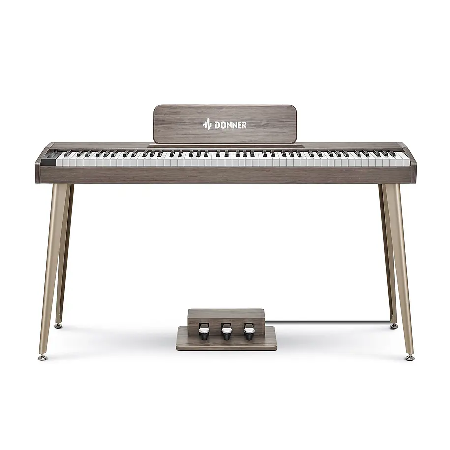 Donner DDP-60 Piano Digital Vertical 88 Teclas Semipesadas con 3 Pedales Gris Clásico EC6787 2