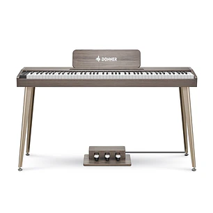 Donner DDP-60 Piano Digital Vertical 88 Teclas Semipesadas con 3 Pedales Gris Clásico EC6787