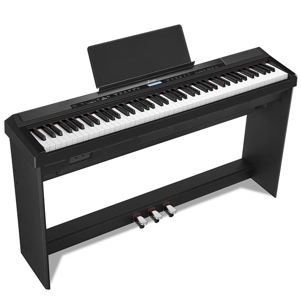 Donner DEP-20 Piano Digital 88 Teclas Acción de Martillo con Mueble y 3 Pedales Negro EC3061 2