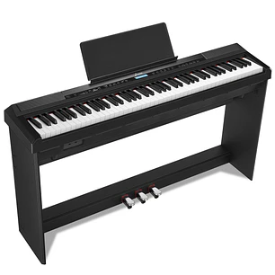 Donner DEP-20 Piano Digital 88 Teclas Acción de Martillo con Mueble y 3 Pedales Negro EC3061