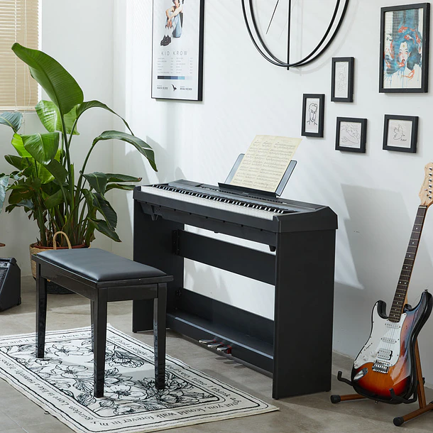 Donner DEP-20 Piano Digital 88 Teclas Acción de Martillo con Mueble y 3 Pedales Negro EC3061 4