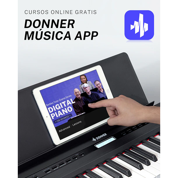 Donner DEP-20 Piano Digital 88 Teclas Acción de Martillo con Mueble y 3 Pedales Negro EC3061 12