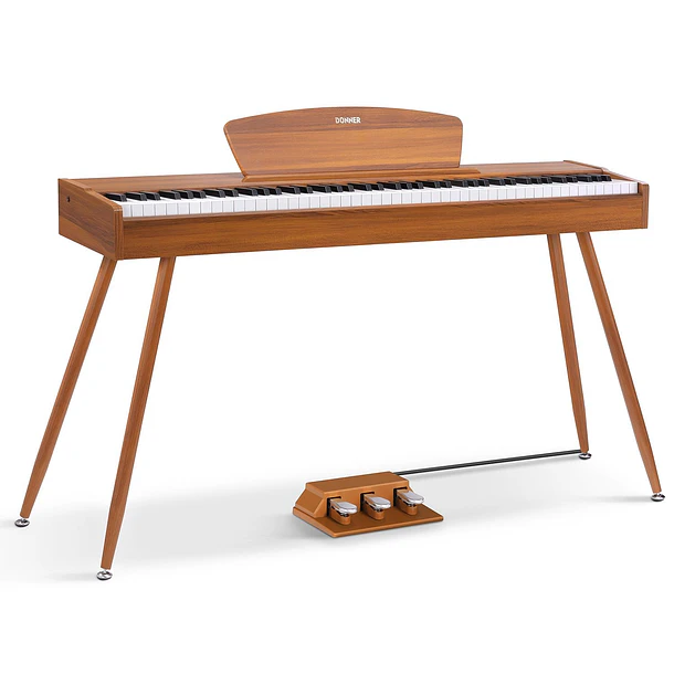 Donner DDP-80 Piano Digital 88 Teclas Acción de Martillo Graduada con Mueble Estilo Madera Natural EC3201 1