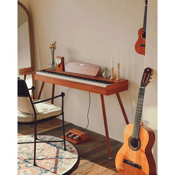 Donner DDP-80 Piano Digital 88 Teclas Acción de Martillo Graduada con Mueble Estilo Madera Natural EC3201 3