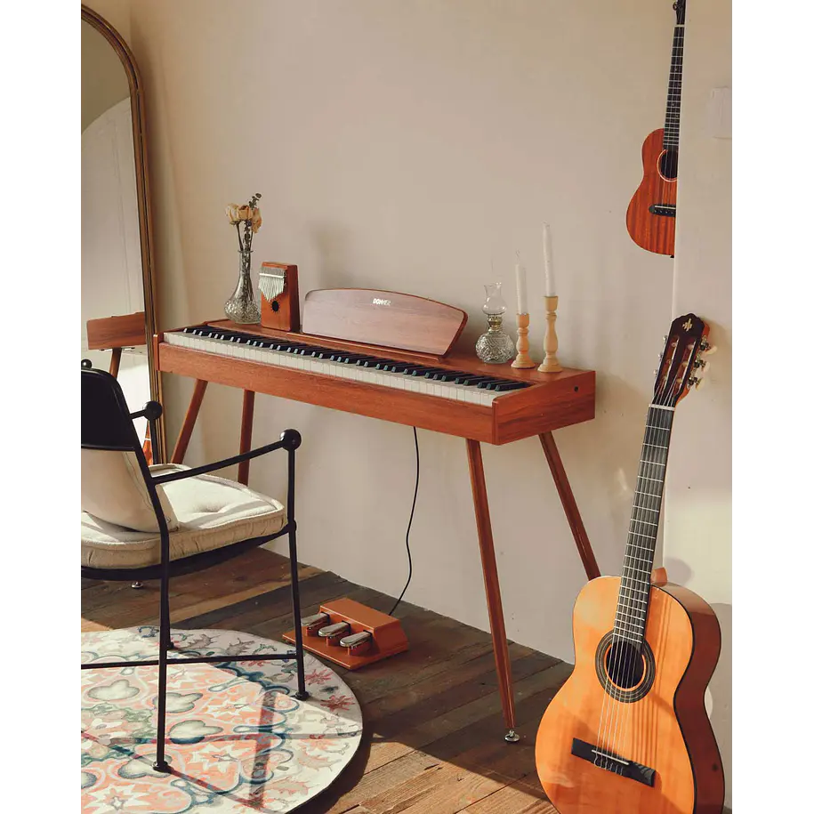 Donner DDP-80 Piano Digital 88 Teclas Acción de Martillo Graduada con Mueble Estilo Madera Natural EC3201 3