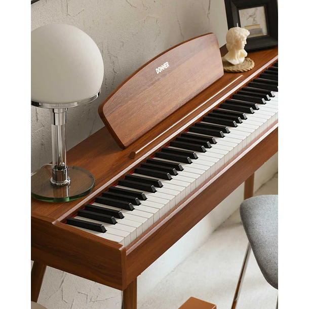 Donner DDP-80 Piano Digital 88 Teclas Acción de Martillo Graduada con Mueble Estilo Madera Natural EC3201 4