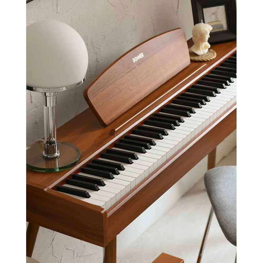 Donner DDP-80 Piano Digital 88 Teclas Acción de Martillo Graduada con Mueble Estilo Madera Natural EC3201 4