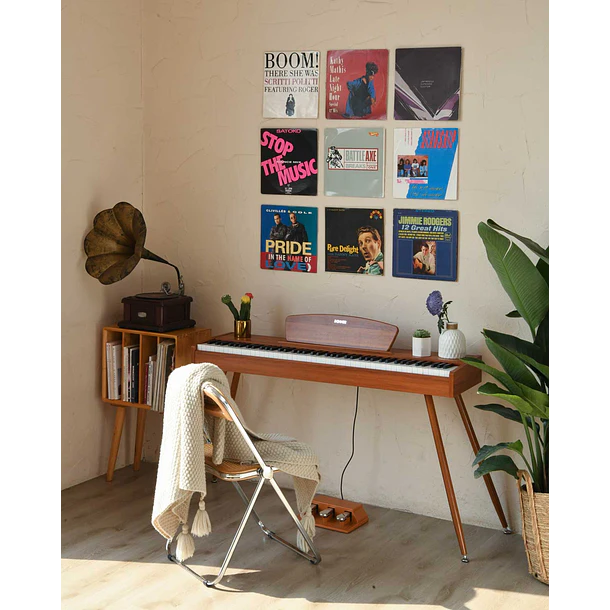 Donner DDP-80 Piano Digital 88 Teclas Acción de Martillo Graduada con Mueble Estilo Madera Natural EC3201 5