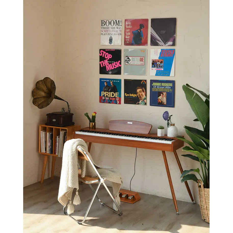 Donner DDP-80 Piano Digital 88 Teclas Acción de Martillo Graduada con Mueble Estilo Madera Natural EC3201 5