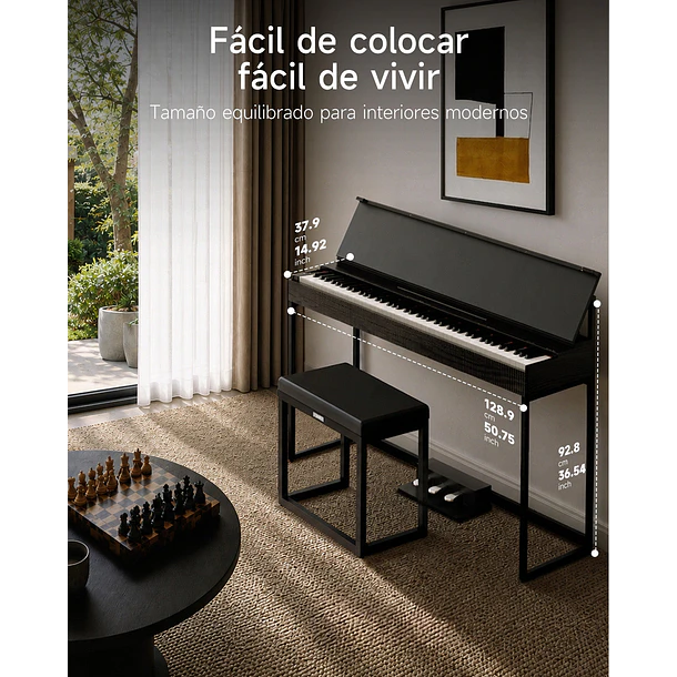 Donner OURA S300 Piano Digital 88 Teclas Acción de Martillo Graduada con Mueble y Bluetooth EC7135 5