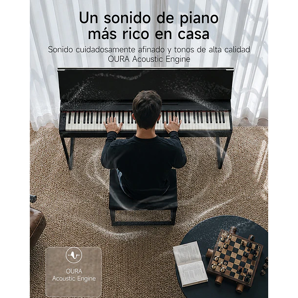 Donner OURA S300 Piano Digital 88 Teclas Acción de Martillo Graduada con Mueble y Bluetooth EC7135 9