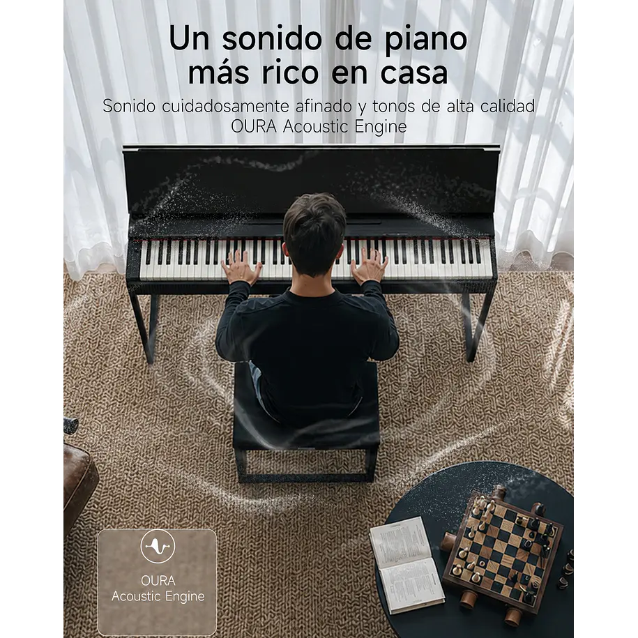 Donner OURA S300 Piano Digital 88 Teclas Acción de Martillo Graduada con Mueble y Bluetooth EC7135 9