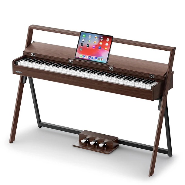 Donner OURA R300 Piano Digital 88 Teclas Acción de Martillo Graduada con Mueble Nogal EC7133 7