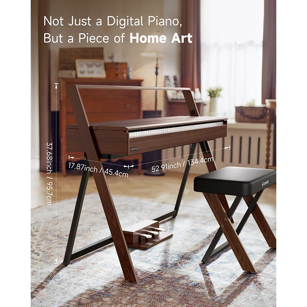 Donner OURA R300 Piano Digital 88 Teclas Acción de Martillo Graduada con Mueble Nogal EC7133 14