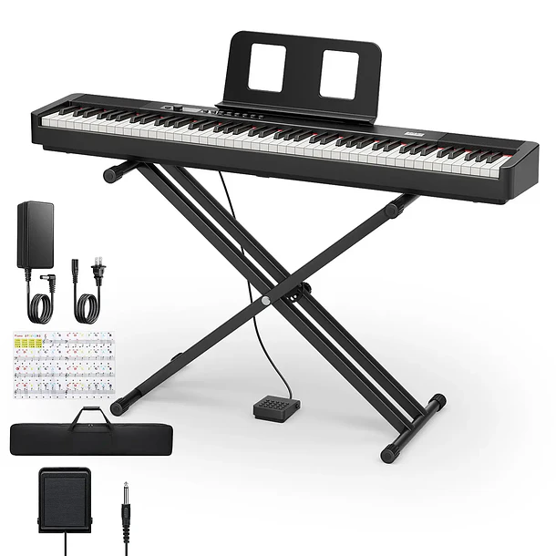 Donner DEP-20 Lite Kit Piano Digital 88 Teclas Acción de Martillo con Soporte X y Pedal EC6870 2