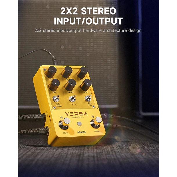 Donner VERSA Yellow Fall II Pedal Delay y Reverb Estéreo con 9 Combinaciones EC6926 3