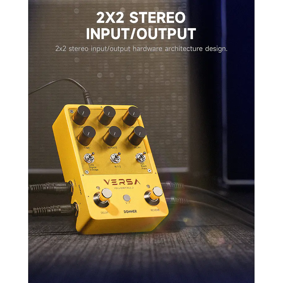 Donner VERSA Yellow Fall II Pedal Delay y Reverb Estéreo con 9 Combinaciones EC6926 3