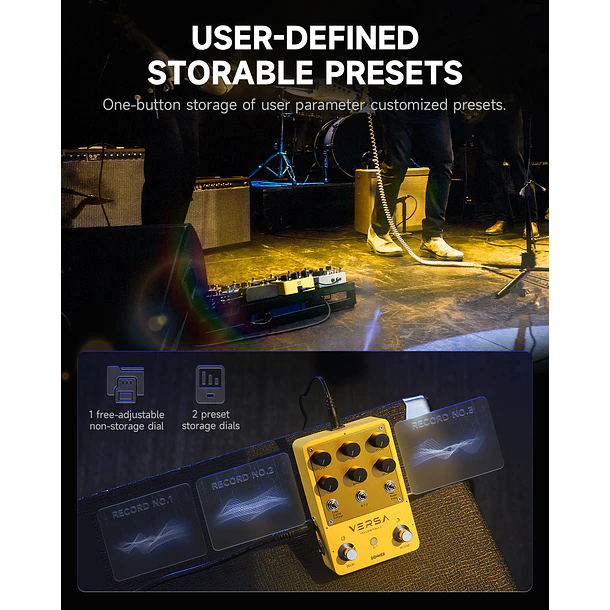 Donner VERSA Yellow Fall II Pedal Delay y Reverb Estéreo con 9 Combinaciones EC6926 4