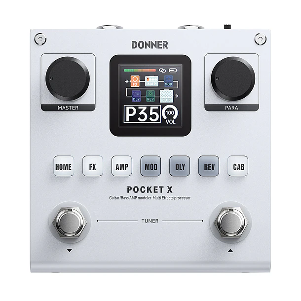 Donner Pocket X Procesador Multiefectos Portátil para Guitarra y Bajo con Batería Recargable EC7031 1
