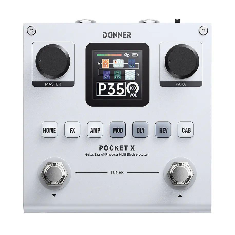 Donner Pocket X Procesador Multiefectos Portátil para Guitarra y Bajo con Batería Recargable EC7031 1