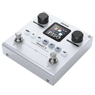 Donner Pocket X Procesador Multiefectos Portátil para Guitarra y Bajo con Batería Recargable EC7031