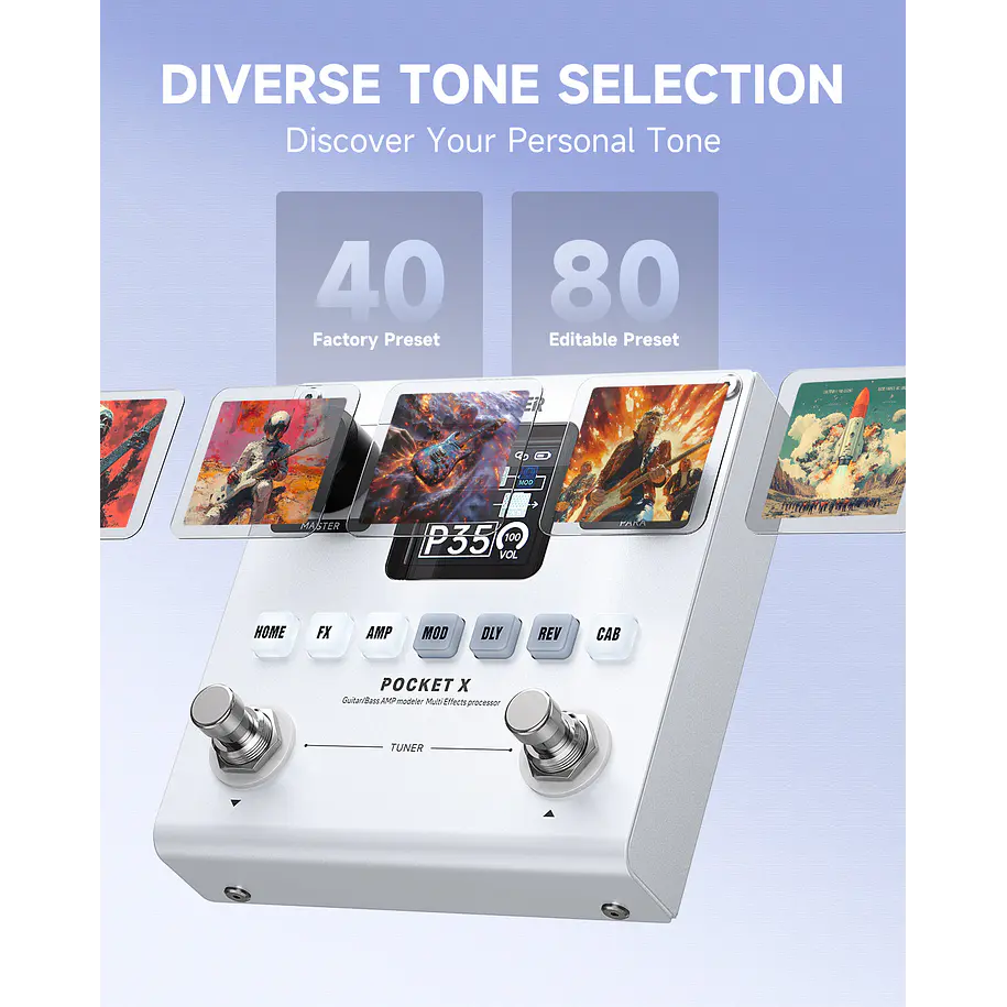 Donner Pocket X Procesador Multiefectos Portátil para Guitarra y Bajo con Batería Recargable EC7031 5