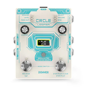 Donner Circle Looper Pedal Looper con Caja de Ritmos y 160 Minutos de Grabación EC1289