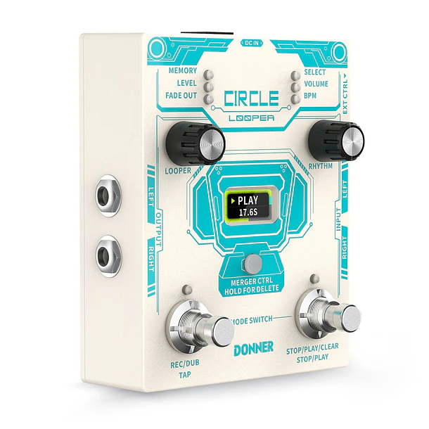 Donner Circle Looper Pedal Looper con Caja de Ritmos y 160 Minutos de Grabación EC1289 2