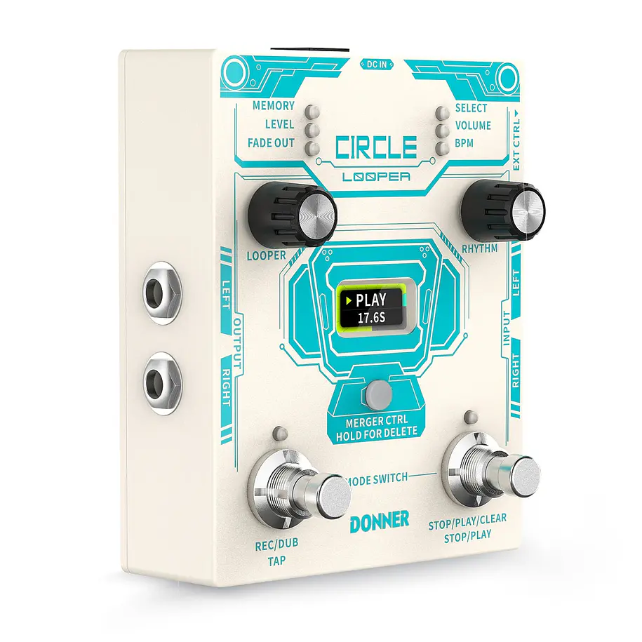 Donner Circle Looper Pedal Looper con Caja de Ritmos y 160 Minutos de Grabación EC1289 2